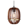 **Lampa sufitowa w stylu industrialnym z drewna i metalu**