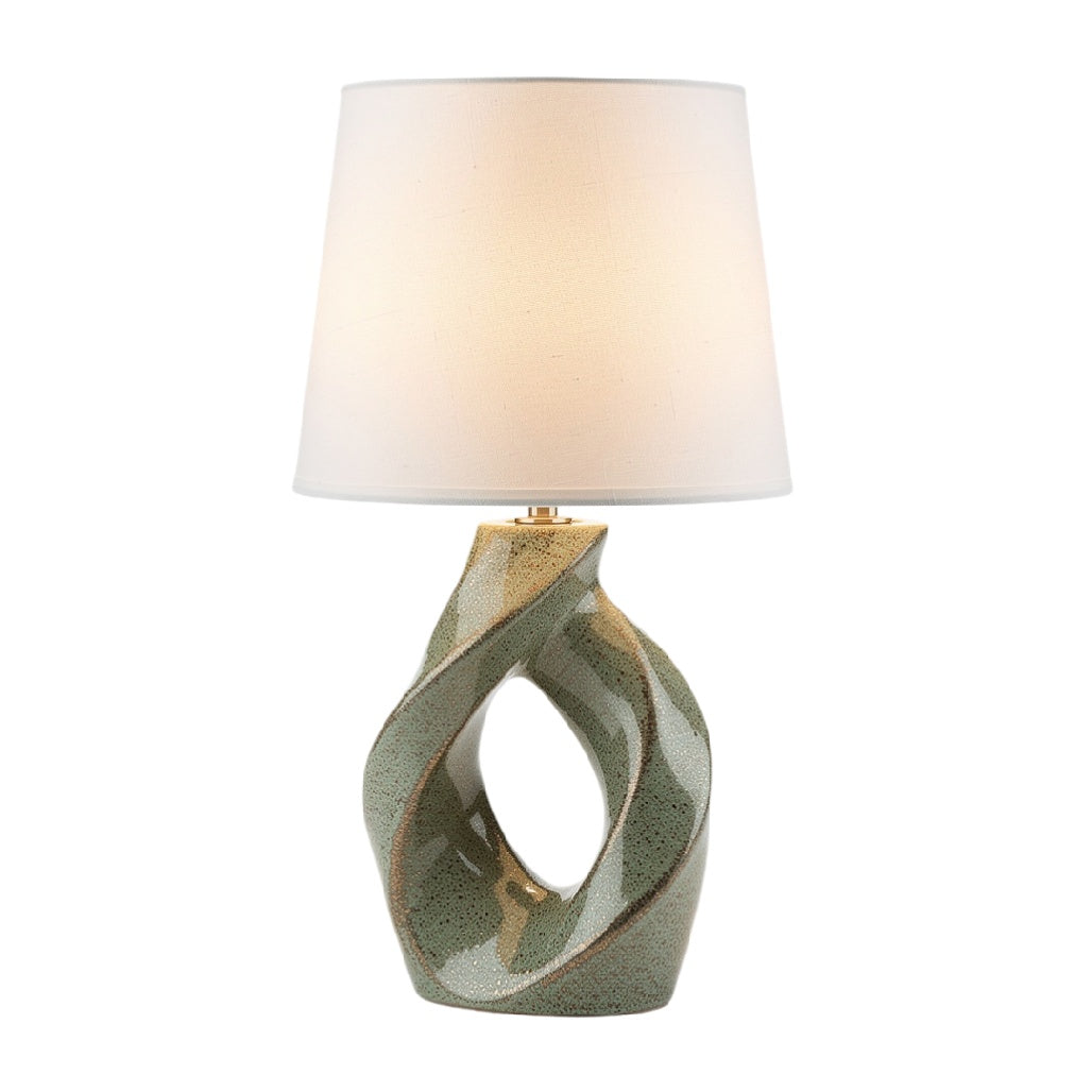 **Nowoczesna lampa stołowa z ceramicznym kloszem**